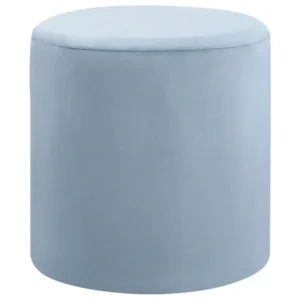 Velvet Pouffe Light Azul LOVETT com Fios Organizados