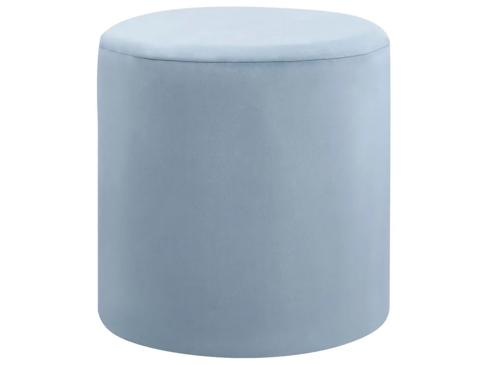 Velvet Pouffe Light Azul LOVETT com Fios Organizados