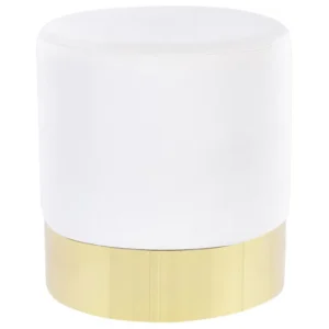 Velvet Pouffe White SOPHIA