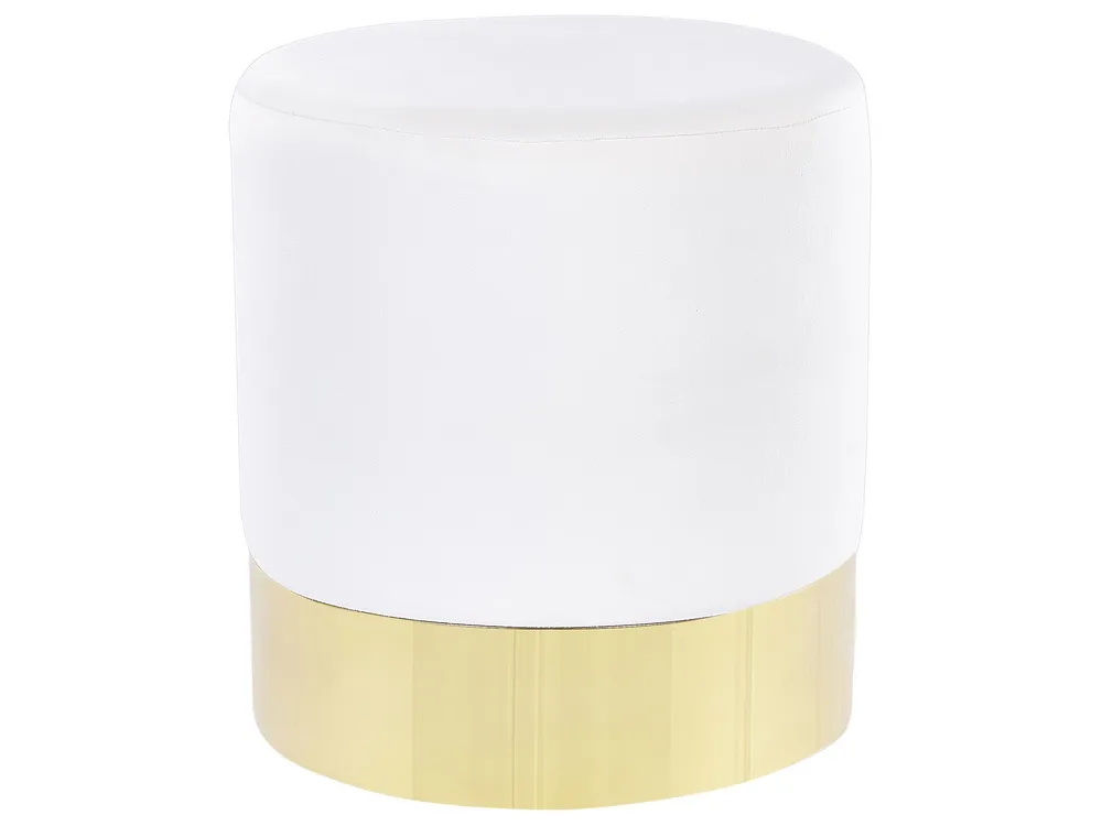Velvet Pouffe White SOPHIA