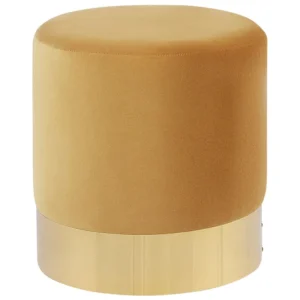 Velvet Pouffe Yellow SOPHIA