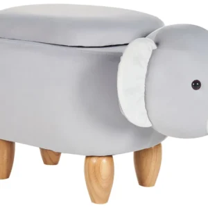 Velvet Storage Animal Stool Grey COALA