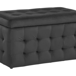 Velvet Storage Ottoman Onix MICHIGAN