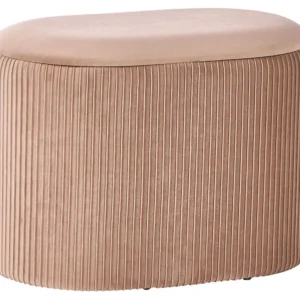 Velvet Storage Pouffe Beige RICHLAND
