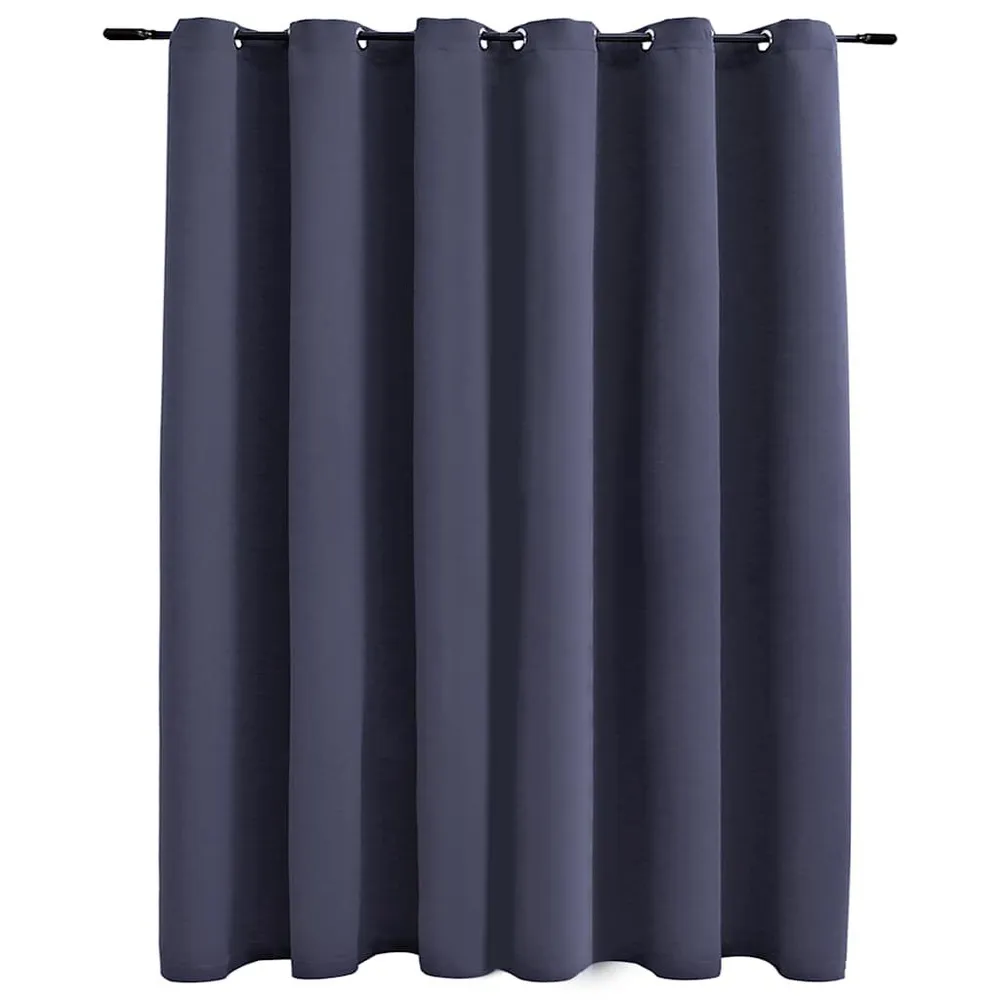 Cortina blackout com argolas em metálico 290x245cm antracite