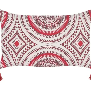 Almofada decorativa em algodão vermelho e branco 30 x 50 cm ANTHEMIS