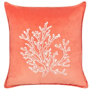 Almofada decorativa com motivo de salmão em veludo vermelho 45 x 45 cm NORI