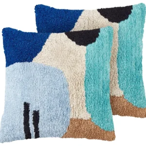 Conjunto de 2 almofadas decorativas em algodão multicolorido 45 x 45 cm DAHLIA