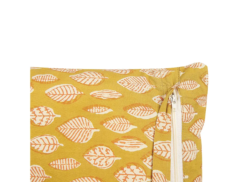 Conjunto de 2 almofadas decorativas com comum folhas amarelo 45 x 45 cm GINNALA
