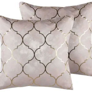 Conjunto de 2 almofadas decorativas com típico marroquino rosas 45 x 45 cm ALYSSUM