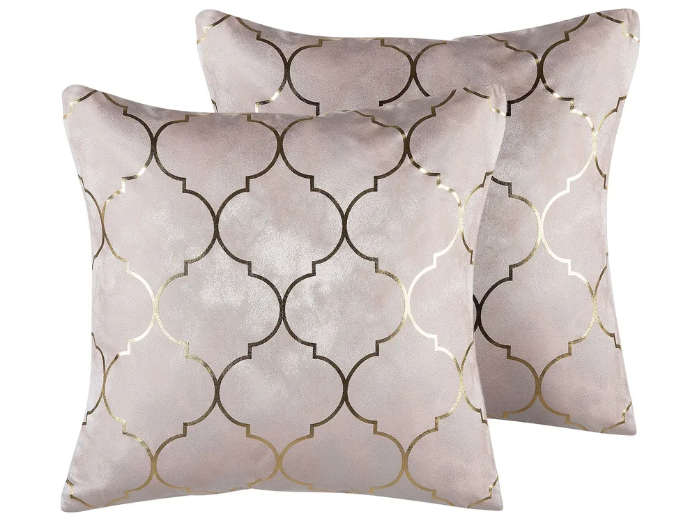 Conjunto de 2 almofadas decorativas com típico marroquino rosas 45 x 45 cm ALYSSUM