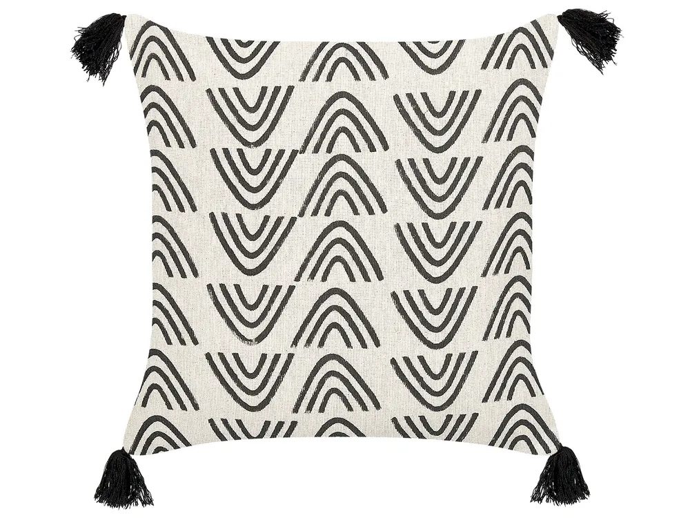 Conjunto de 2 almofadas decorativas pretas e brancas 45 x 45 cm MAYS