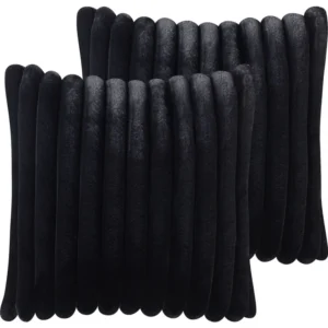 Conjunto de 2 almofadas decorativas pretas 45 x 45 cm RAKYA