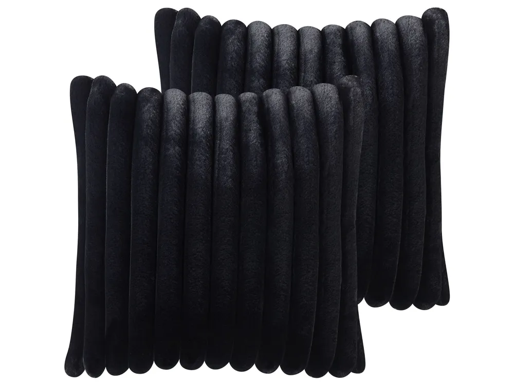 Conjunto de 2 almofadas decorativas pretas 45 x 45 cm RAKYA
