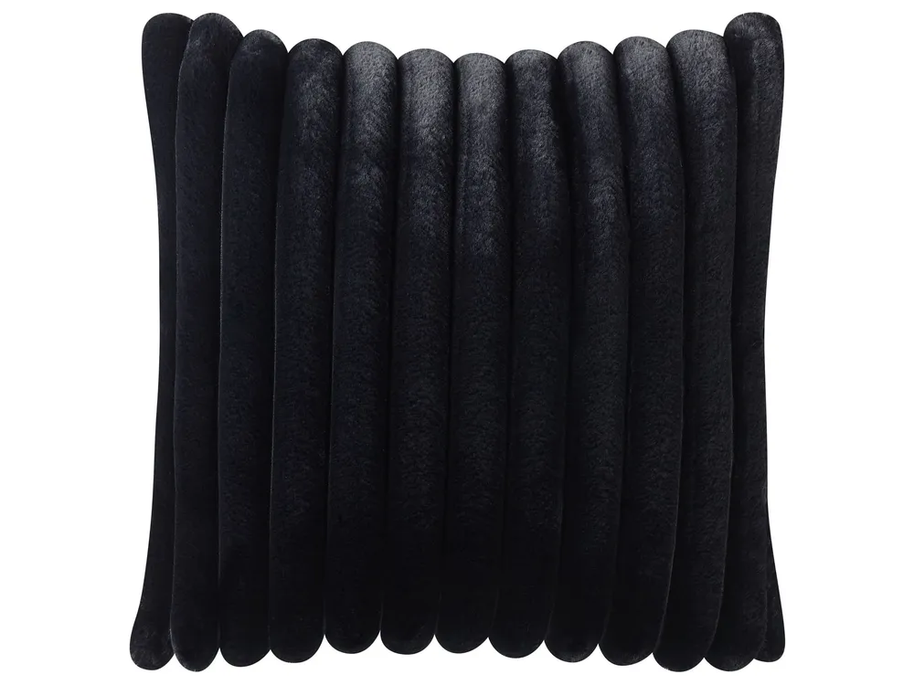 Conjunto de 2 almofadas decorativas pretas 45 x 45 cm RAKYA