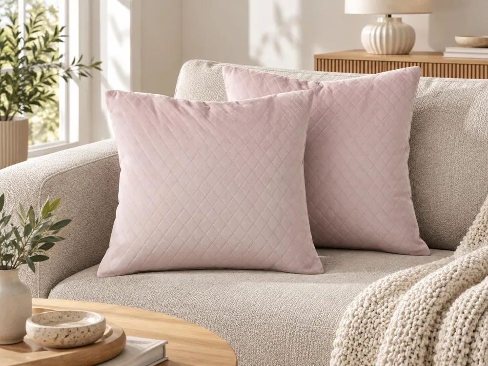 Conjunto de 2 almofadas decorativas rosa 45 x 45 cm PASQUE