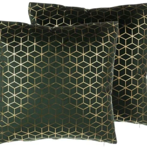 Conjunto de 2 almofadas decorativas em veludo verde obscuro 45 x 45 cm CELOSIA