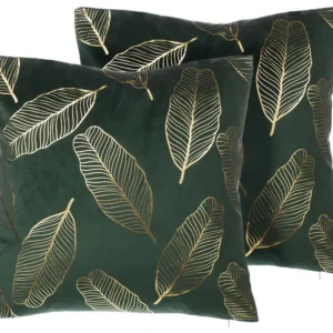 Conjunto de 2 almofadas decorativas verde apagado 45 x 45 cm FREESIA
