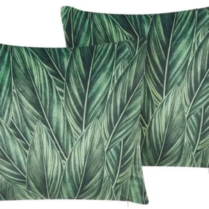 Conjunto de 2 almofadas decorativas verdes 45 x 45 cm DIASCIA