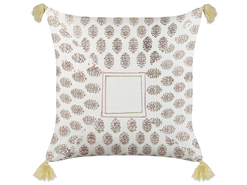 Cotton Cushion Geometric Pattern Tassels 45 x 45 cm Multicolour SETOSA