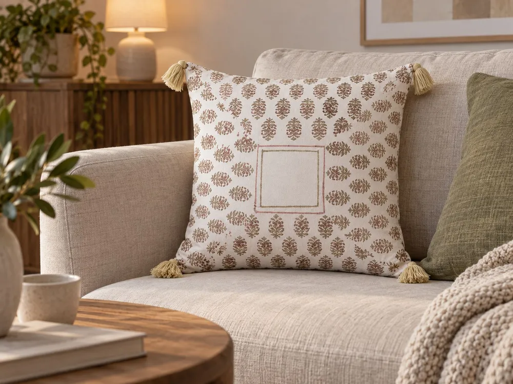 Cotton Cushion Geometric Pattern Tassels 45 x 45 cm Multicolour SETOSA