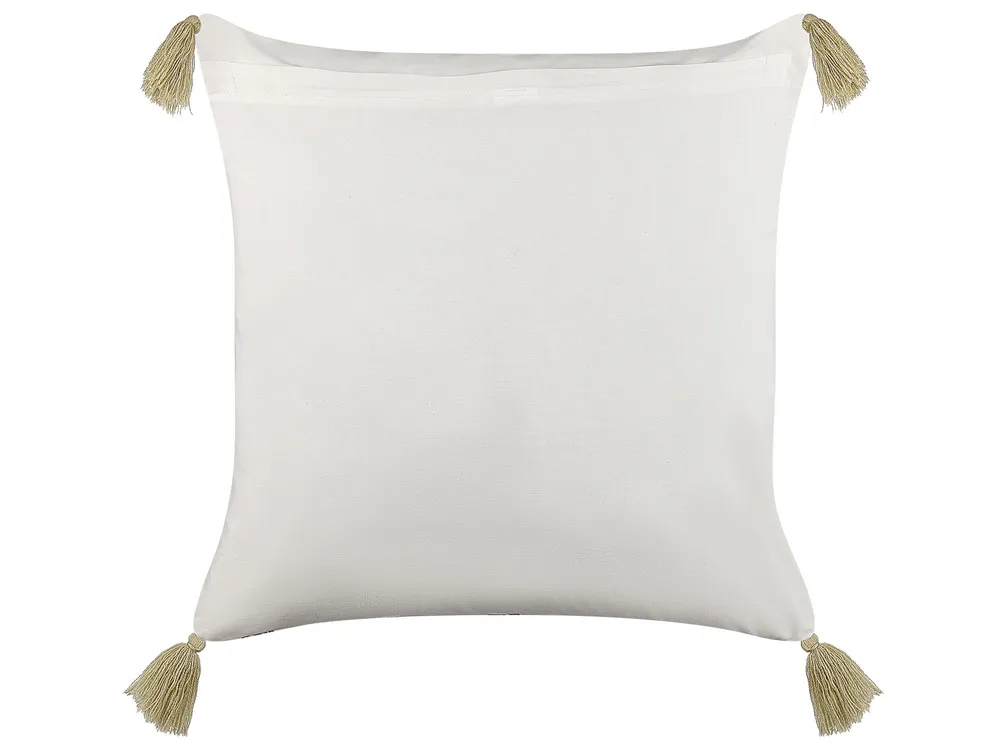 Cotton Cushion Geometric Pattern Tassels 45 x 45 cm Multicolour SETOSA