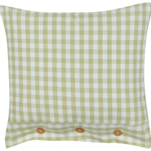 Cushion Chequered Pattern 45 x 45 cm Olive Oliva and White TALYA