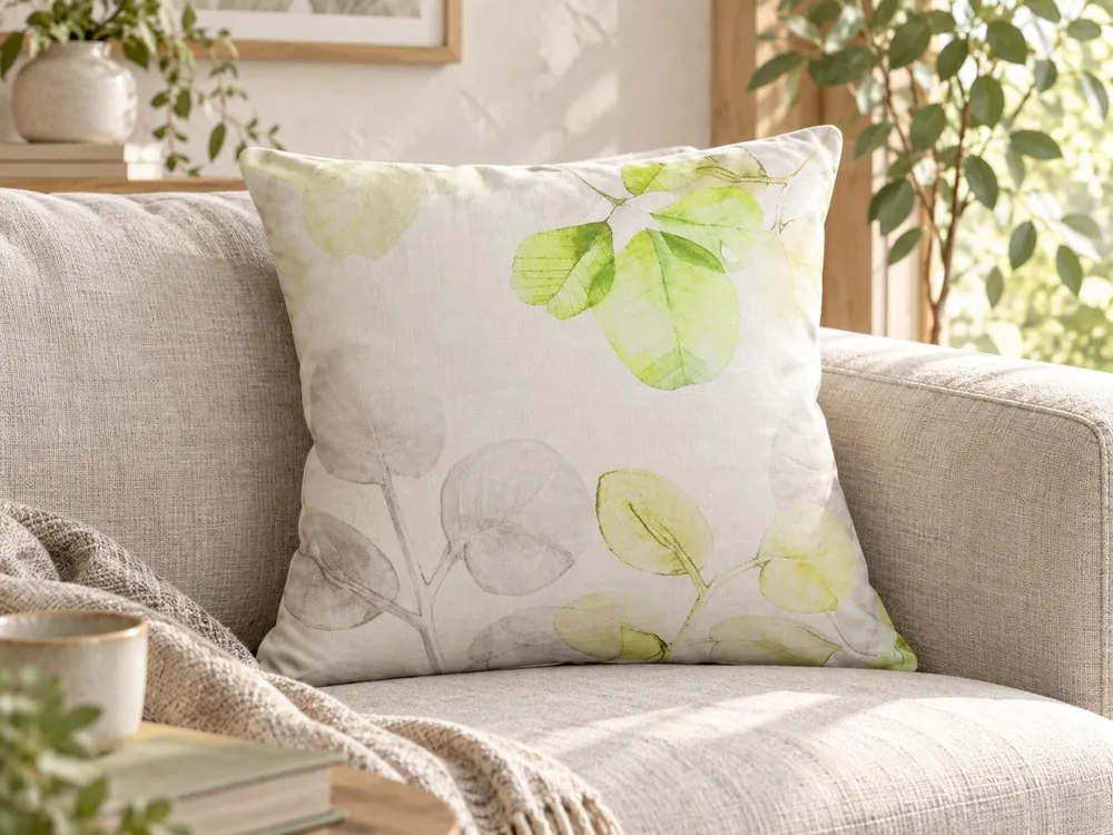 Cushion Leaf Pattern 45 x 45 cm Multicolour PEPEROMIA