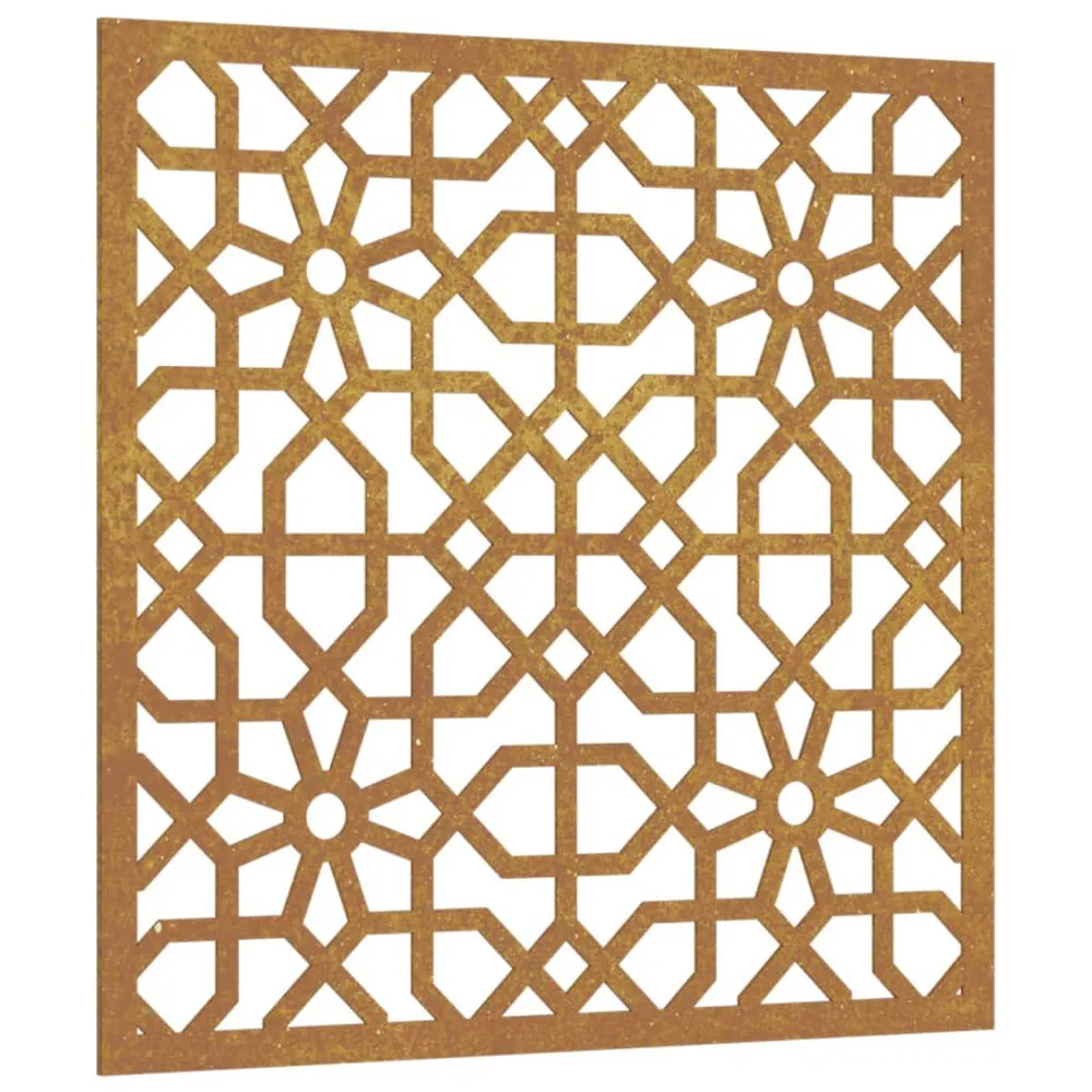 Decoração para muro de jardim 55x55 cm ço corten design árabe