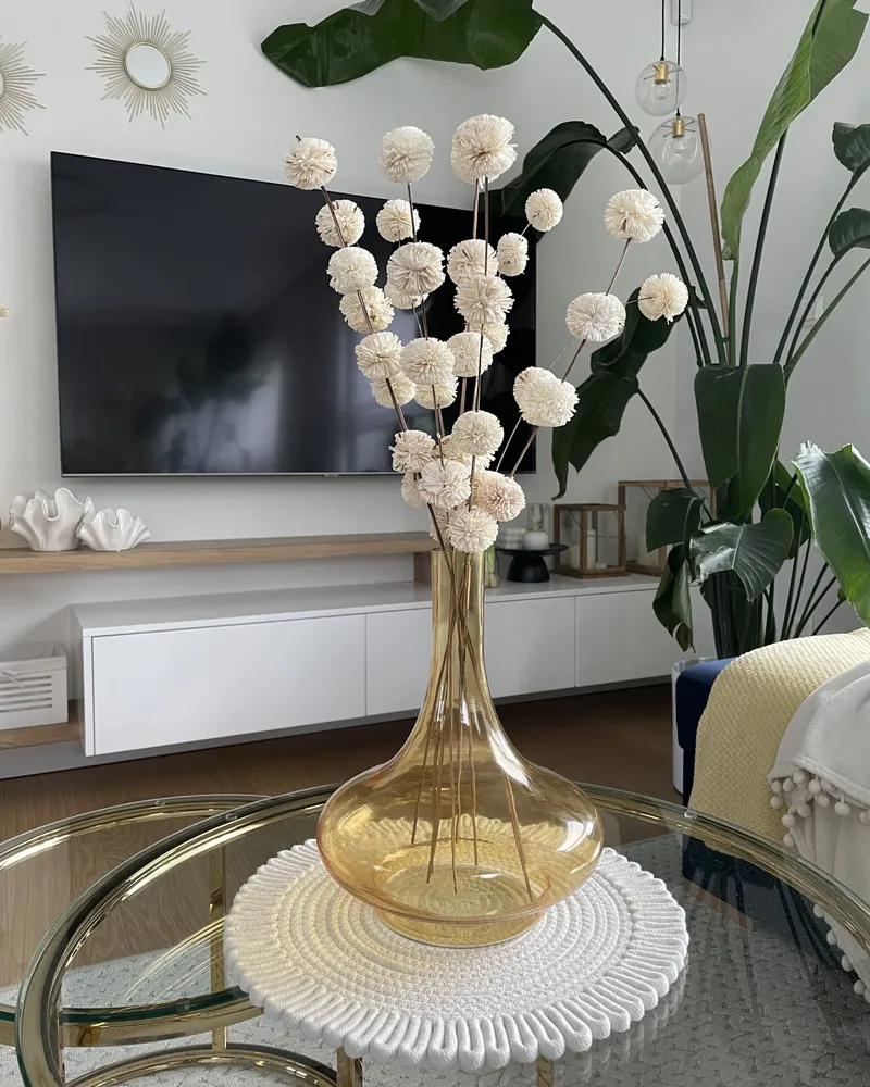 Jarro decorativo PANEER criado à mão Vidro Amarelo