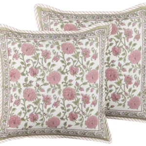 Set 2 Cotton Cushions Floral Pattern 45 x 45 cm Multicolour CELTIS
