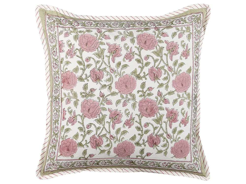 Set 2 Cotton Cushions Floral Pattern 45 x 45 cm Multicolour CELTIS