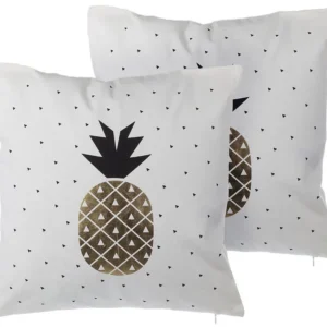 Set 2 Cotton Cushions Pineapple Print 45 x 45 cm Neve YASMIN