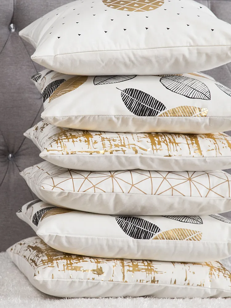 Set 2 Cotton Cushions Pineapple Print 45 x 45 cm Neve YASMIN