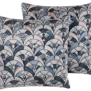 Set 2 Cushions Geometric Pattern 45 x 45 cm Multicolour KOODAL