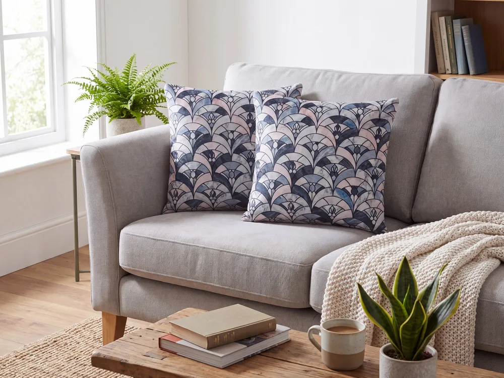 Set 2 Cushions Geometric Pattern 45 x 45 cm Multicolour KOODAL