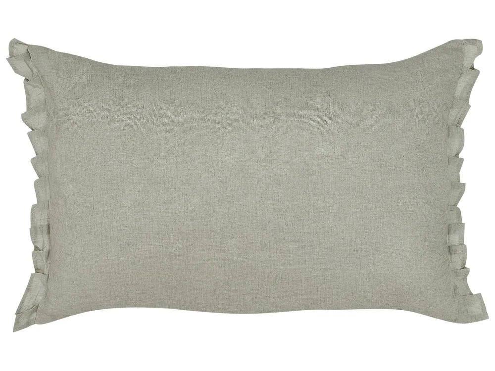 Set 2 Linho Cushions 30 x 45 cm Light Grey SASSAFRAS