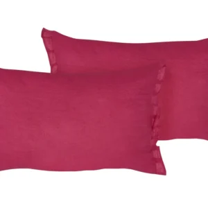 Set 2 Linho Cushions 30 x 45 cm Red SASSAFRAS