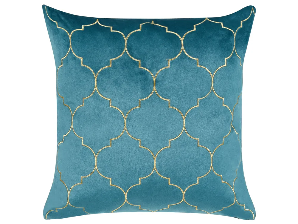 Set 2 Velvet Cushions Moroccan Pattern 45 x 45 cm Anil ALYSSUM