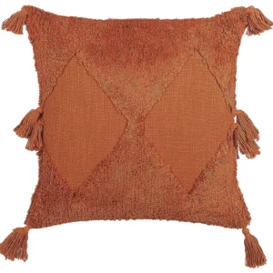 Tufted Cotton Cushion Tassels 45 x 45 cm Pêssego AVIUM