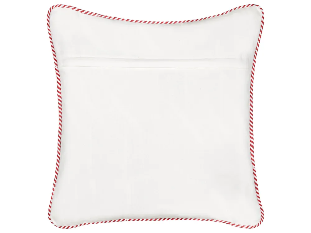 Velvet Cushion Christmas Tree Pattern 45 x 45 cm White ECHEVERIA