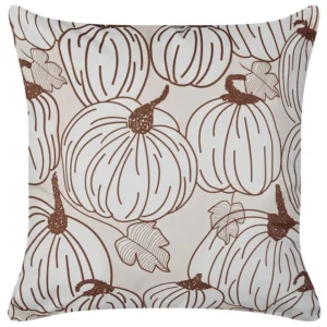 Velvet Cushion Pumpkin Pattern 45 x 45 cm Beige GOURD