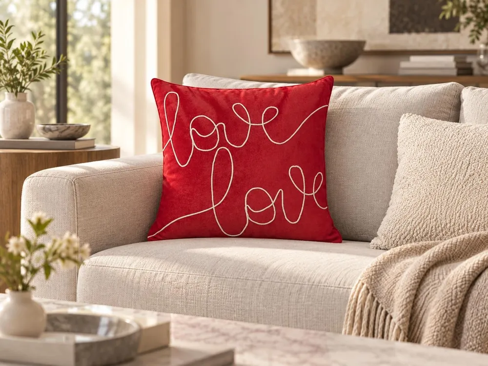 Velvet Cushion 45 x 45 cm Red SIDERASIS