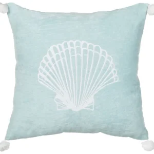 Velvet Cushion Seashell Motif 45 x 45 cm Cobalto LEATHESIA