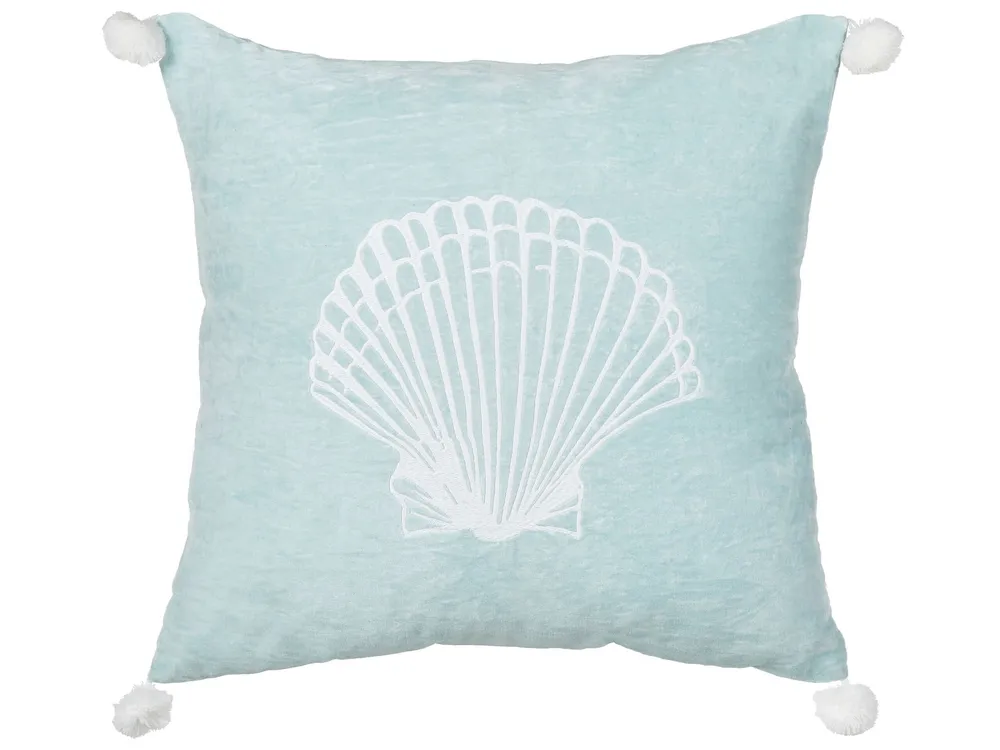 Velvet Cushion Seashell Motif 45 x 45 cm Cobalto LEATHESIA