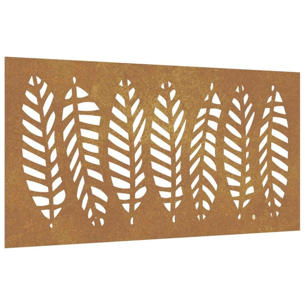 Decoração para muro de jardim 105x55 cm ço corten design folhas vidaXL