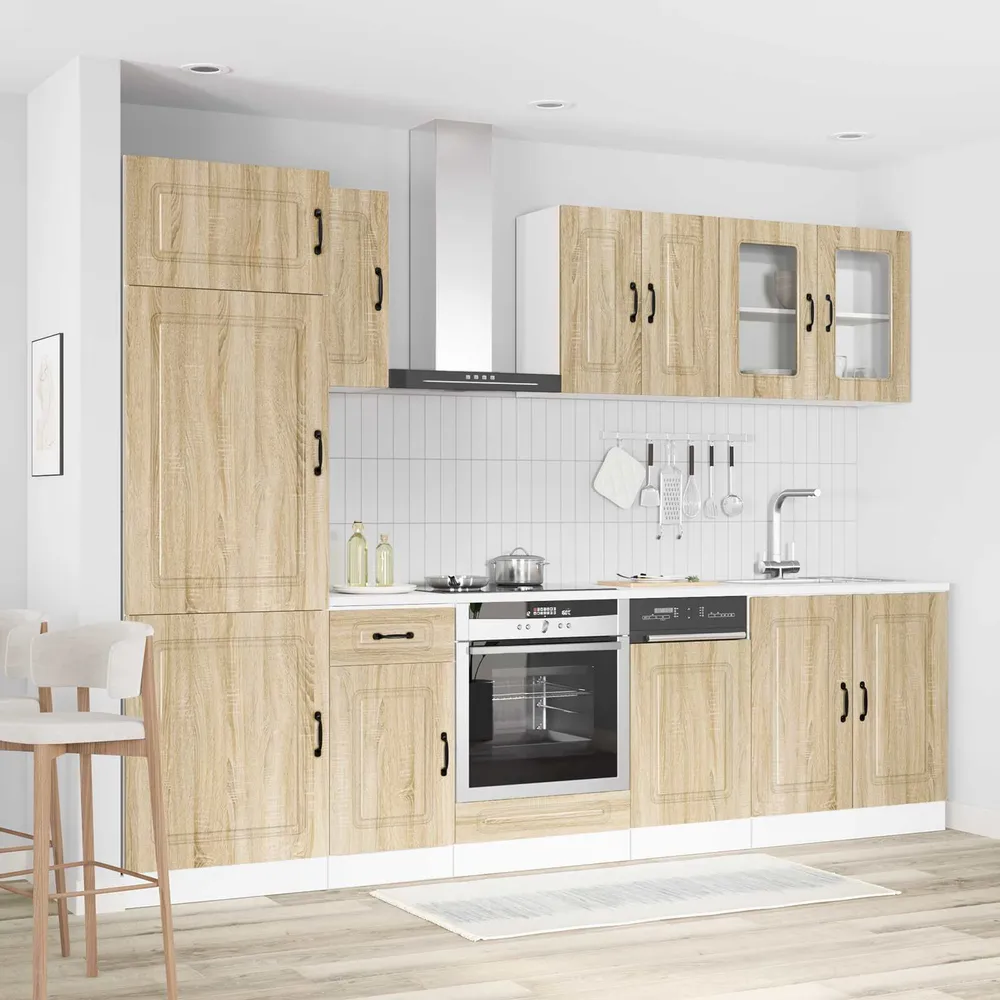 8 peças armário de cozinha conjunto Kalmar sonoma carvalho
