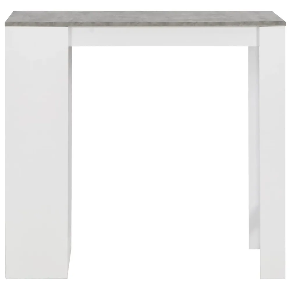 Mesa de bar com prateleira branco 110x50x103 cm com Moldura de Madeira Maciç