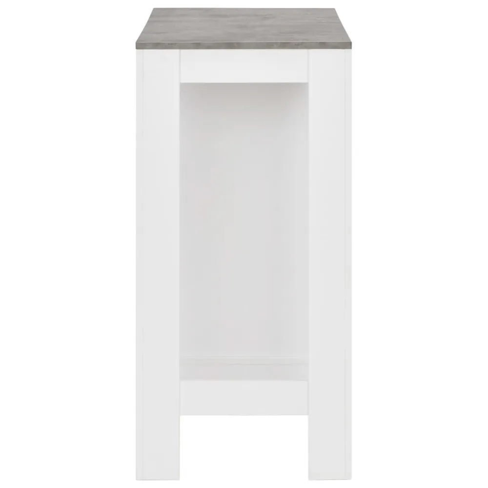 Mesa de bar com prateleira branco 110x50x103 cm com Moldura de Madeira Maciç