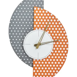 Relógio de parede cinzento e laranja 29 x 47 cm CHALAIS 30 cm de Diâmetro